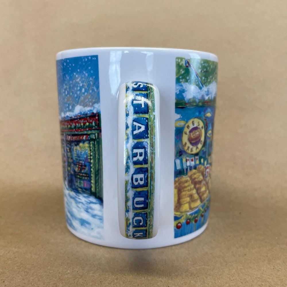Starbucks Barista Pike Place Market Christmas Scene Mug